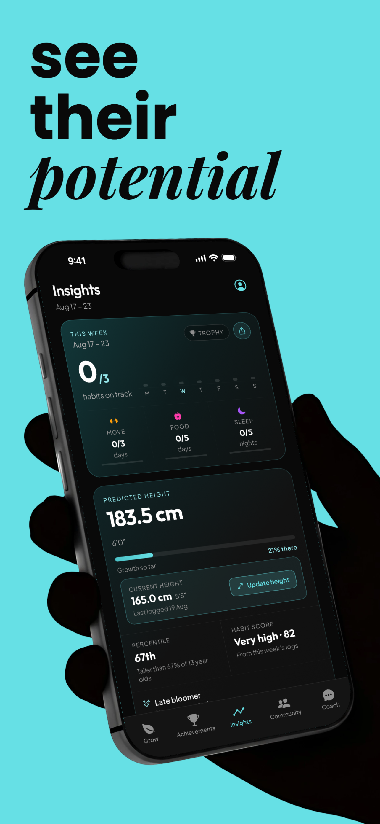 See their potential — predicted adult height