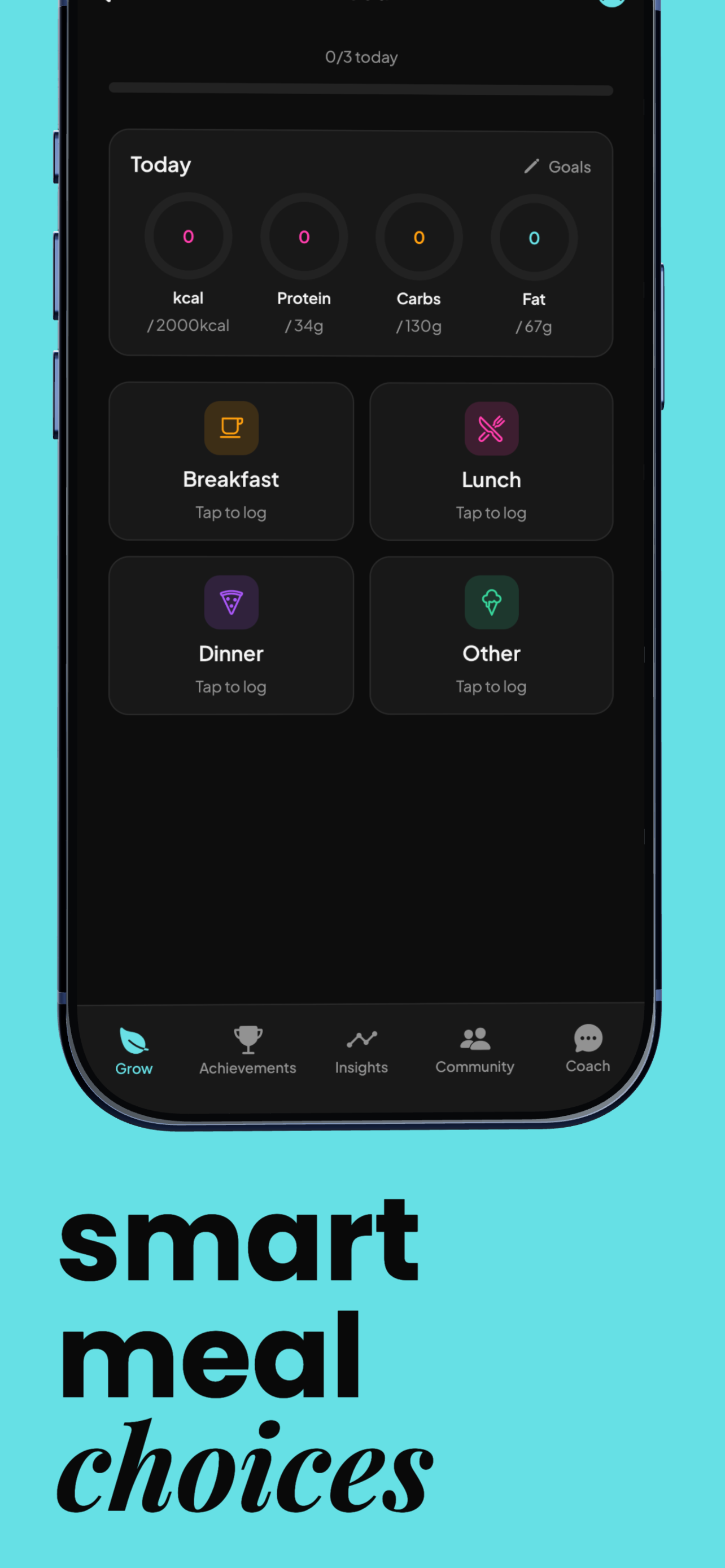 Smart meal choices — calories and macros