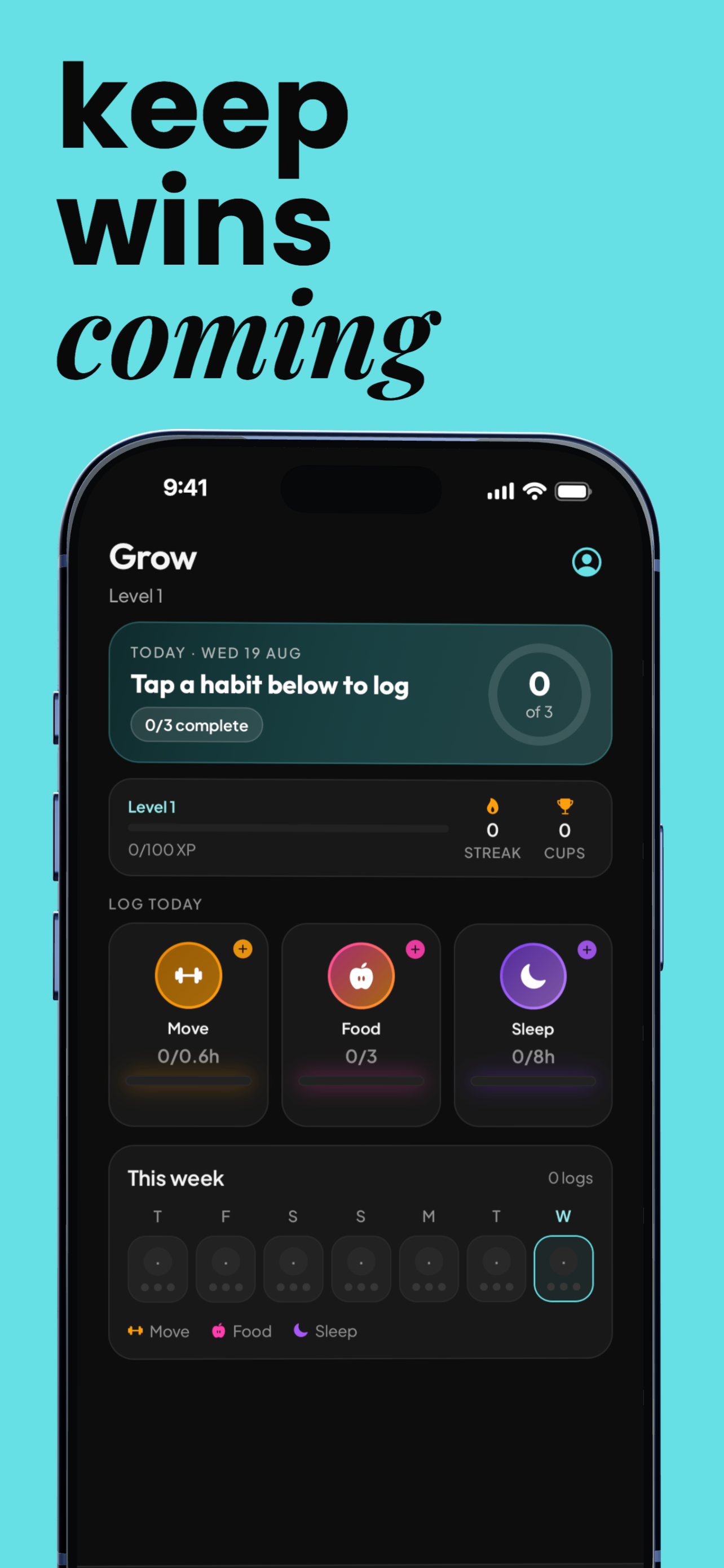 Keep wins coming — daily Move, Food, and Sleep